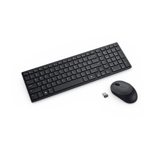 DELL PRO COMPACT SILENT KEYBOARD & MOUSE KM555 PORT(QWERTY) - Dell KM555-BLK-POR