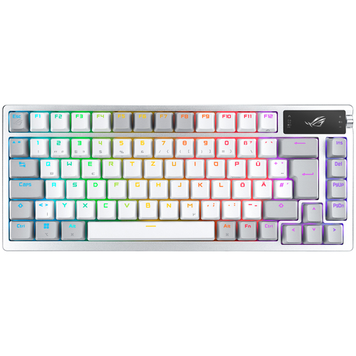 ROG Azoth Gaming RGB Mechanical 75% Wireless/BT US - White - Asus 90MP031A-BKUA11