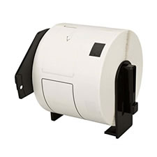 Etiquetas pré-cortadas compatíveis com DK-22225. Fita contínua de Papel térmico (branca). Largura: 38mm. Comprimento: 30,48m - DK-22225C (Compatível)