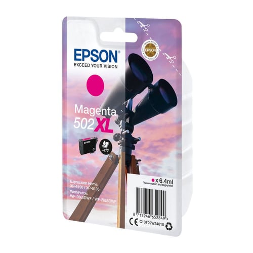 EPSON TINTEIRO MAGENTA 502XL XP5100/105 WF-2860DWF/865DWF C/ALARME - Epson C13T02W34020