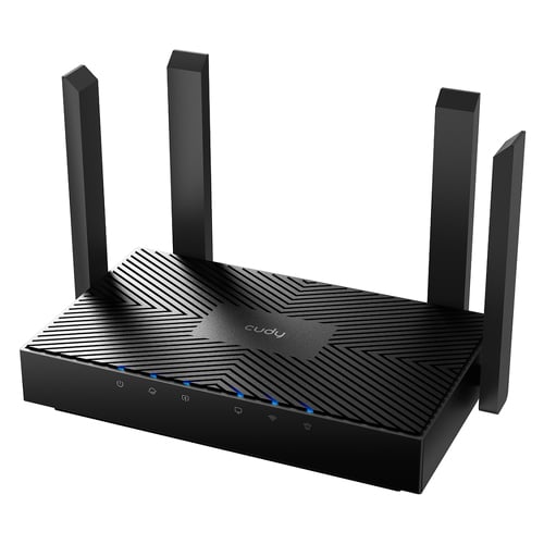 Router inteligente de banda dupla Cudy WR3000 WiFi 6 AX3000 - 1x porta Wan 1000/100/10 Mbps e 3x portas Lan 1000/100/10 Mbps - 4 antenas externas - Cudy WR3000