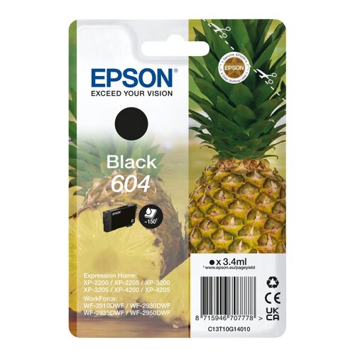 Cartucho de tinta preto original Epson 604 - C13T10G14010 - Epson C13T10G14010