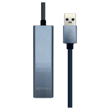 Aisens USB 3.0 para Ethernet GIGABIT 10/100/1000 MBPS + HUB 3xUSB3.0 - 15cm - Cor cinza - Aisens A106-0401