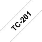 Fita laminada. Texto preto sobre fundo branco. Largura: 12 mm. Comprimento: 7,7 m - Brother TC201