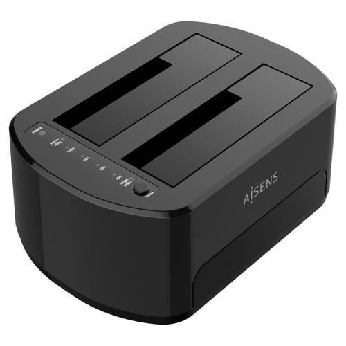 Aisens ASDS-D03B Estação de ancoragem SATA 2.5/3.5 de duplo compartimento para USB 3.0/3.1 Gen1 - Clone - Cor branca - Aisens ASDS-D03B