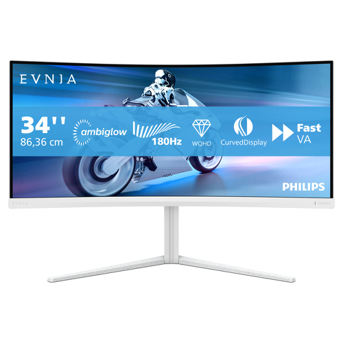 PHILIPS MONITOR VA 34" 21:9 UWQHD 1MS 180HZ HDMI DP USB COLUNAS HAS 34M2C5501A - Philips 34M2C5501A/00