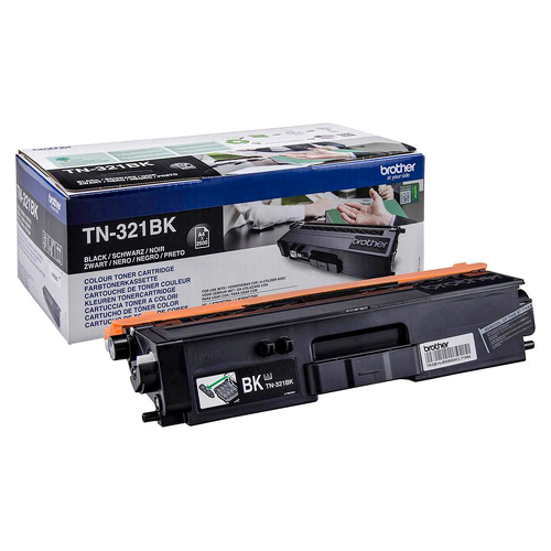 Toner Preto. Duração estimada: 2.500 Pág. segundo ISO/IEC19798 - Brother TN321BK