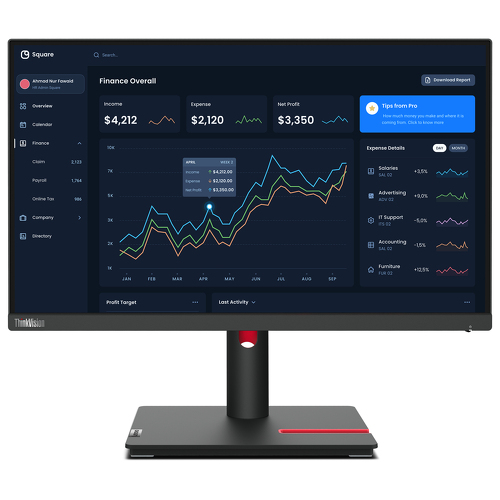 Monitor Lenovo ThinkVision T22i-30 22\'\' HDMI DP VGA - Lenovo 63B0MAT6EU