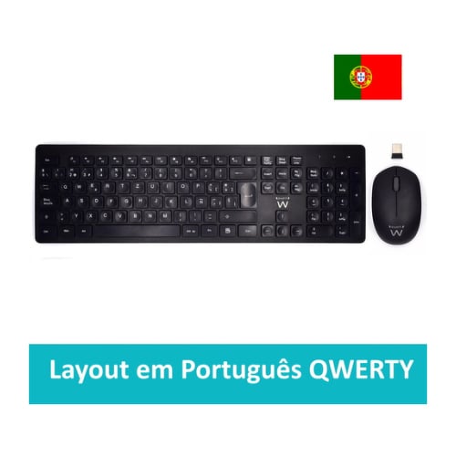 EWENT KIT TECLADO & RATO WIRELESS PT BLACK - Ewent EW3258
