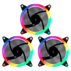 Unykach Candy 30 Pack de 3 ventoinhas de 120mm com iluminação ARGB - Velocidade máx. 1500rpm - Controlador e controlo remoto - Preto - Unykach 51801