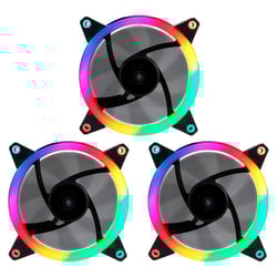 Unykach Candy 30 Pack de 3 ventoinhas de 120mm com iluminação ARGB - Velocidade máx. 1500rpm - Controlador e controlo remoto - Preto - Unykach 51801