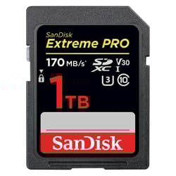 Extreme PRO 1TB SDXC Memory Card up to 170MB/s, UHS-I, Class 10, U3, V30 - Sandisk TSDSDXXY-1T00-GN4IN