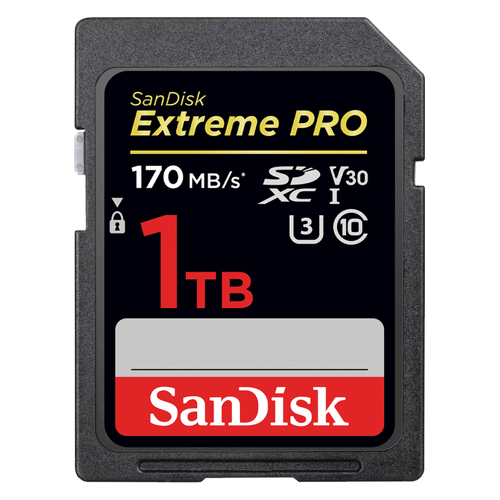 Extreme PRO 1TB SDXC Memory Card up to 170MB/s, UHS-I, Class 10, U3, V30 - Sandisk TSDSDXXY-1T00-GN4IN
