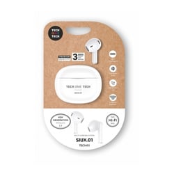 TechOneTech Auscultadores sem fios Bluetooth - Até 20h de reprodução - IPX5 - Branco - Cor branca - TechOneTech 275802