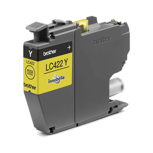 Cartucho original Brother de tinta amarelo Duração estimada: até 550 páginas (segundo ISO/IEC 24711) - Brother LC422Y