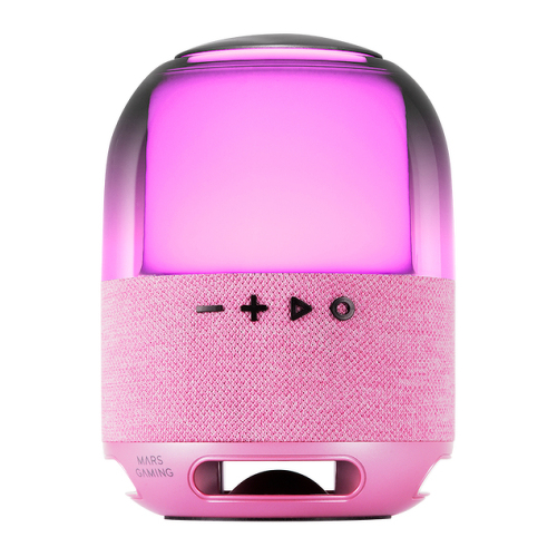 MARS GAMING MS-FLOW 360 RGB BLUETOOTH 5.3 15W SPEAKER 57MM DEEPBASS RADIO FM BLUETOOTH AND MICROSD PLAYBACK PINK - Mars Gaming MSFLOWP