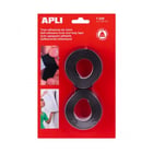 Fita Adesiva Apli Gancho e Laço - Ligação Segura - Reutilizável - Resistência 10 kg - Adesivo Acrílico de Alta Qualidade - Alternativa a Brocas e Pregos - Cor Preto - APLI 13656