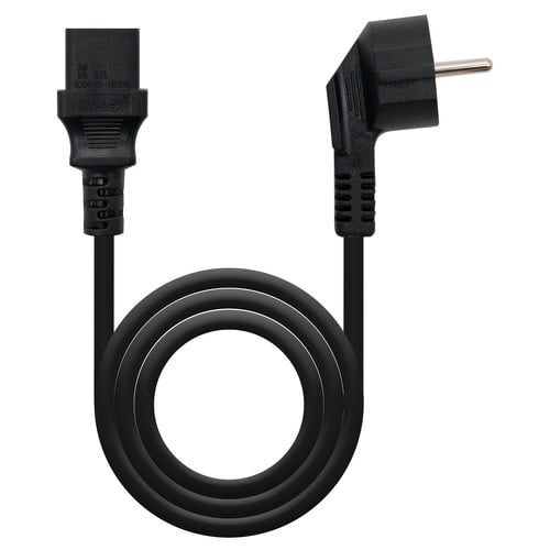 Cabo de alimentação de CPU nanocabo - Shucko CEE7 macho para C-13 fêmea 3m - cor preta - Nanocable 10.22.0103