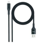 Nanocable Cable Lightning A USB A/M - Mallado - 1m - Color Negro - Nanocable 10.10.0401-COBK