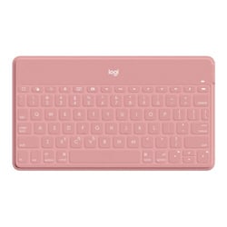 Logitech Keys to Go Bluetooth Keyboard para iPhone, iPad e Apple TV - Teclas de acesso direto - Base de ligação para smartphone - Ultra-leve - Proteção contra derrames - Rosa - Logitech 124823