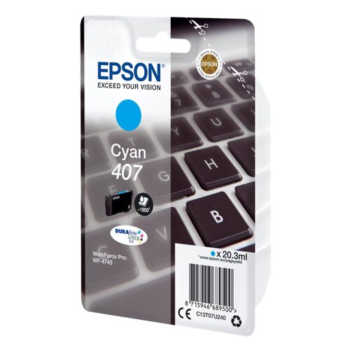 Epson 407 Cyan Original Cartucho de Tinta - C13T07U240 - Epson C13T07U240