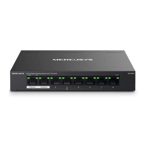 Mercusys Switch de secretária Gigabit de 8 portas com 7 portas PoE+ - Mercusys MS108GP