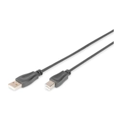 DIGITUS USB 2.0 CABO TYPE A - B M/M 0.5M USB 2.0 PRETO - DIGITUS AK-300105-005-S