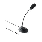 Microfone de secretária omnidirecional flexi-direcional Tooq - Interruptor para ligar/desligar - Cabo de 2 m - Ficha de 3,5 mm - Preto - Tooq TQMM-213