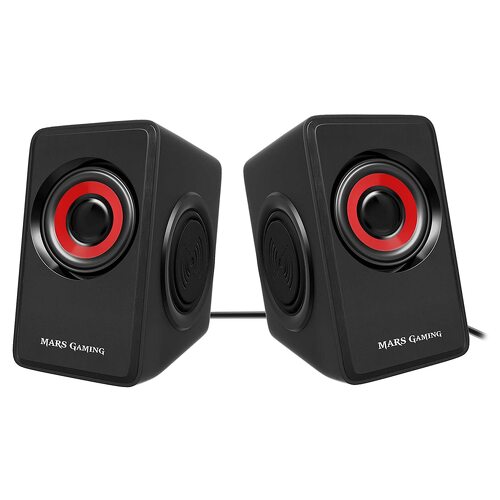 Mars Gaming MS1 10W USB 2.0 Colunas 2.0, jack 3.5 mm - 6 Drivers de som: 2 activos e 4 passivos - Controlo de volume - Mars Gaming MS1