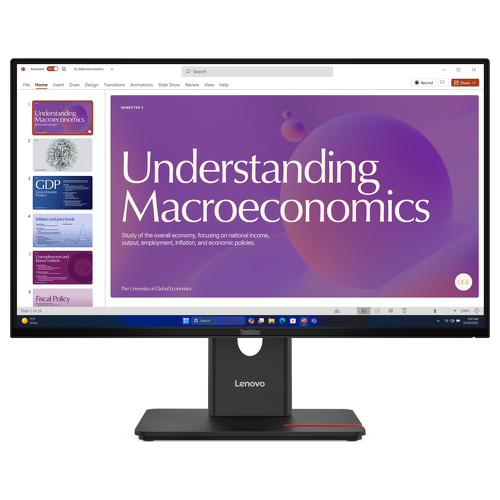 Monitor Lenovo ThinkVision T24D-40, 23,8 polegadas, 1920 x 1080, IPS, 120 Hz, base de ligação USB-C de 96 W - Lenovo 64B9GAT1EU