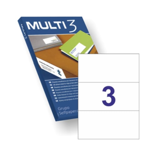 Etiquetas 210x099mm 100Fls A4 Multi3 300un - Multi3 APL12549