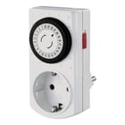 Tomada Mini Temporizador Mecânico de 24 horas 230V Branco - Perel VELE305DM-G