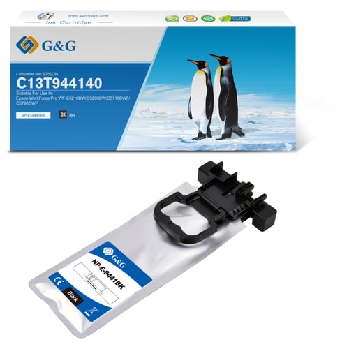 G&G Epson T9441 Preto Cartucho de Tinta Pigmentada Compatível, 3.000 Páginas - Tinteiro Compatível C13T944140