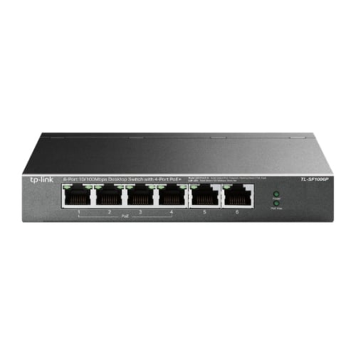 6-Port 10/100 Mbps Desktop Switch with 4-Port PoE+ - TP-Link TL-SF1006P