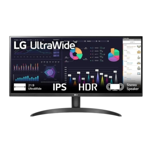 Monitor LG Ultrawide 29" LED UWFHD 100Hz HDR FreeSync - 21:9 - Resposta de 5ms - Alto-falantes de 14W - HDMI, DisplayPort, USB-C - VESA 100x100 - LG 29WQ60A-B