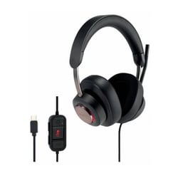 Auriculares circum-aurais Kensington H2000 com microfone USB-C - Banda para a cabeça ajustável - Almofadas auriculares em gel com efeito de arrefecimento - Cancelamento de ruído - Cabo entrançado de 1,80 m - Inclui bolsa de transporte - Preto - Kensington K83451WWW