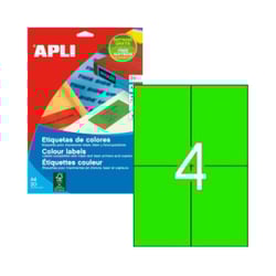 Etiquetas 105x148mm 20Fls A4 Verde Apli 80un - APLI APL12994