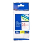 Fita laminada. Texto vermelho sobre fundo branco. Largura: 36 mm. Comprimento: 8 m - Brother TZe262