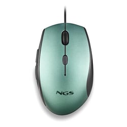 Rato USB NGS Moth Ice 1600dpi + Adaptador USB-A para USB-C - 5 botões - Utilização com a mão direita - Cabo de 1,80 m - Verde metalizado/preto - NGS 236667