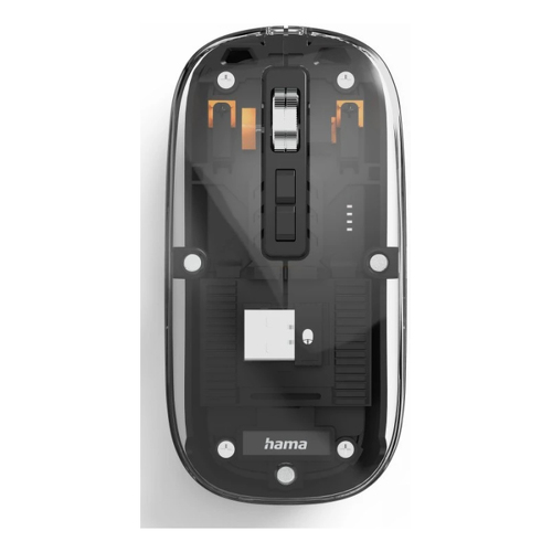 Hama Rato sem fios para vários dispositivos, com rádio/Bluetooth, plano, 6 botões, transparente – WM-600 - Hama 00173094