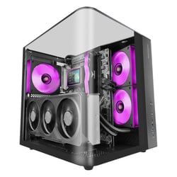 Mars Gaming Caixa MC-Infiniolite Atx sem moldura, com vidro totalmente arredondado, USB-C, preta - Mars Gaming MCINFINIOLITE