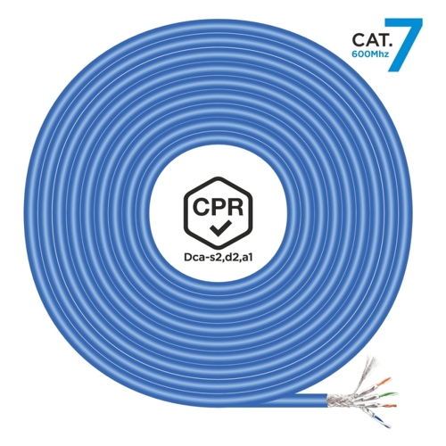 Aisens Cable de Red RJ45 LSZH CPR Dca CAT.7 600 MHZ S/FTP AWG23 - 100M - Color Azul - Aisens A146-0664