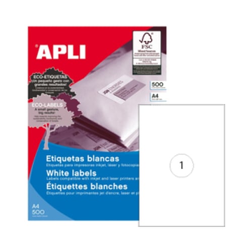 Etiquetas 210x297 Apli 500 folhas A4 500un - APLI APL01788