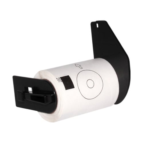 Brother DK11207 - Etiquetas circulares genéricas de CD/DVD pré-cortadas - 58 mm Diâmetro - 100 pcs - Texto preto sobre fundo branco - BR-DK11207