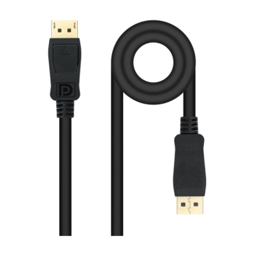 Cabo Displayport 1.4 DP/M-DP/M da Nanocable - Comprimento 3m - Suporta resoluções de vídeo até 8K - Cor preta - Nanocable 301447