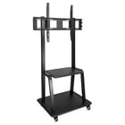 Suporte de secretária Tooq Chão com rodas de 37"-100" - Rodas de bloqueio - Dois painéis - Peso máximo 150Kg - VESA 800X600mm - Preto - Tooq 142854