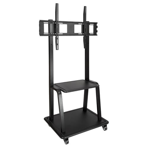 Suporte de secretária Tooq Chão com rodas de 37"-100" - Rodas de bloqueio - Dois painéis - Peso máximo 150Kg - VESA 800X600mm - Preto - Tooq 142854