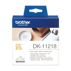 Etiquetas pré-cortadas circulares (papel térmico). 1.000 etiquetas brancas de 24 mm - Brother DK11218