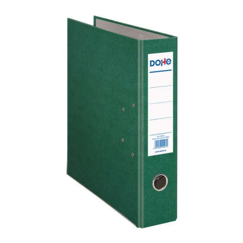 Dohe Lever Arch File Folio - Largura da lombada 70mm - Anel, Rado e porta-cartões na lombada - Cartão forrado a polipropileno - Protectores de cantos metálicos - Cor verde - Dohe 09403