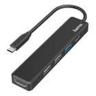 Hub HAMA USB-C, Multiport, 5 Ports, 3 x USB-A, USB-C, HDMI - 200117 - Hama 00200117